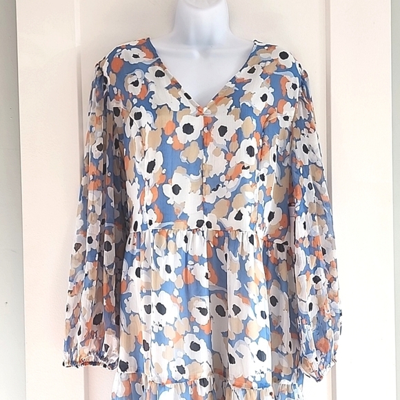 NWT Joie Chiffon Floral Maxi High low Dress size XL - Picture 6 of 11